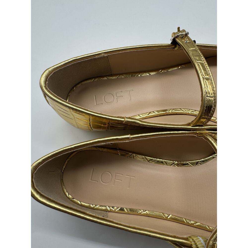 NWD LOFT Gold Square Toe Mary Jane Shoes Women’s Size 7.5 - Picture 8 of 11